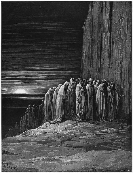 Virgil (70-19 BC) and Dante, illustration from The Divine Comedy