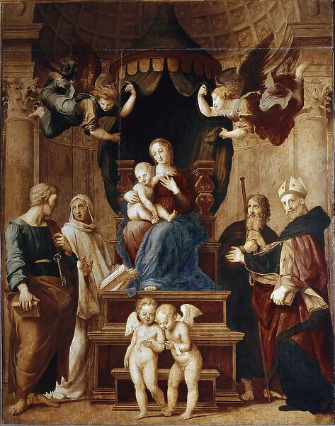Virgin with four angels and four (painting, 1507-1508)