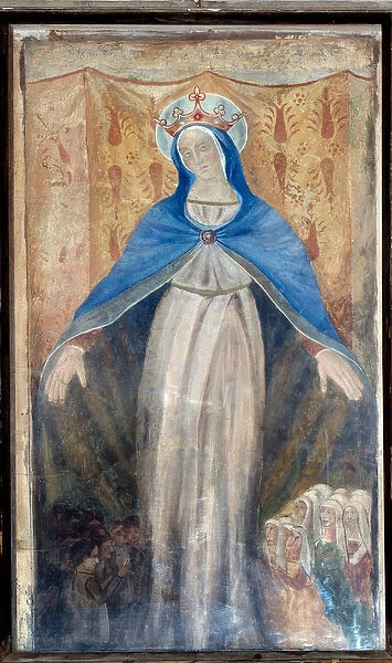 The Virgin, Central panel of Triptych (fresco, 15th century)