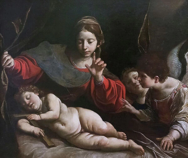 Virgin with Child and Angels, 1625-30, Alessandro Tiarini (oil on canvas)