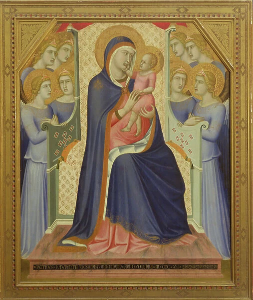 Virgin and child enthroned with angels, 1340 (tempera on panel)