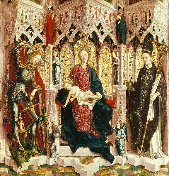 The Virgin and Child Enthroned, c. 1475 (oil on silver fir)