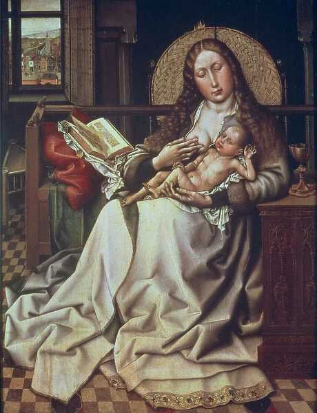 Virgin and Child Before a Firescreen, c. 1440 (oil & egg tempera on panel)