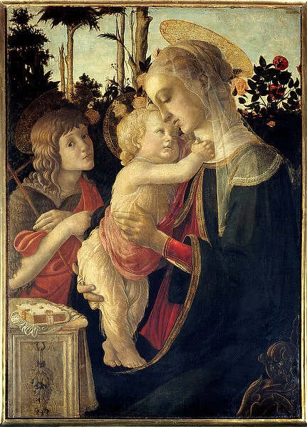 The Virgin and Child Jesus with the young Saint John the Baptist child Painting by