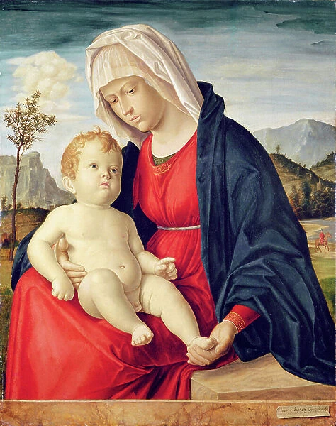 Virgin and Child (oil on board)