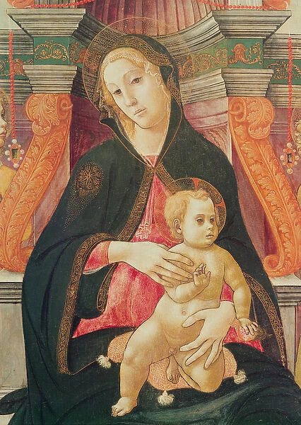 Detail of the Virgin and Child (oil on panel)