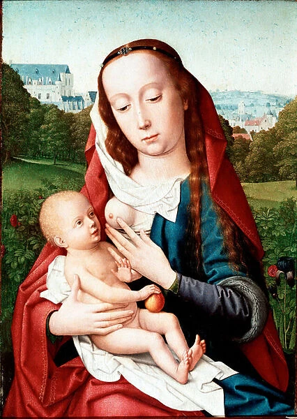 Virgin and Child Painting by Gerard David (1460-1523) Madrid, Musee Lazaro Galdiano