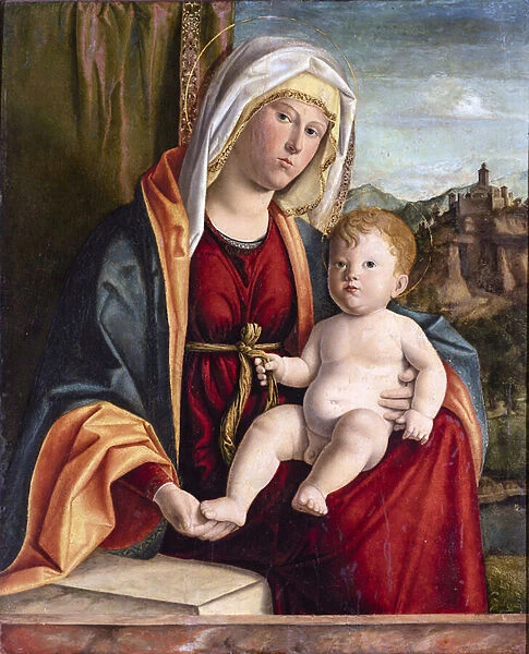 Virgin and Child par Cima da Conegliano, Giovanni Battista (ca. 1459-1517). Oil on wood, size : 84x71, 7, Late 15th cen. Fondazione Cini, Venezia