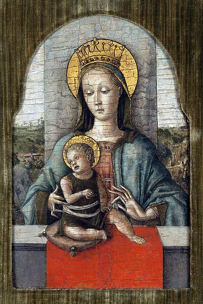 The Virgin and Child par Crivelli, Carlo (c. 1435-c. 1495). Tempera on panel, size : 28x18, ca 1455, Fondazione Cini, Venezia