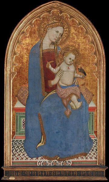 Virgin and Child Playing with a Goldfinch and Holding a Sheaf of Millet, 1379 (tempera