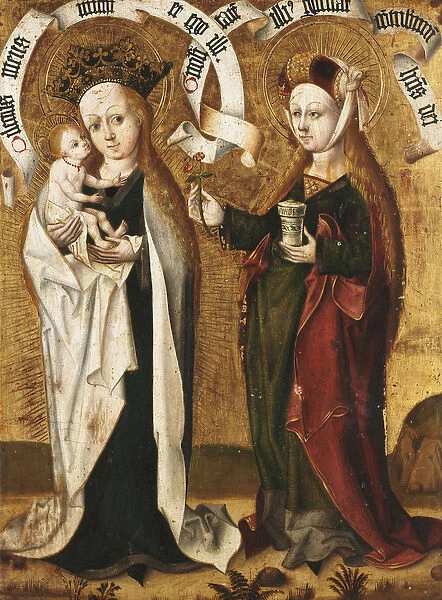 The Virgin and Child with Saint Mary Magdalen offering the Child a Rose