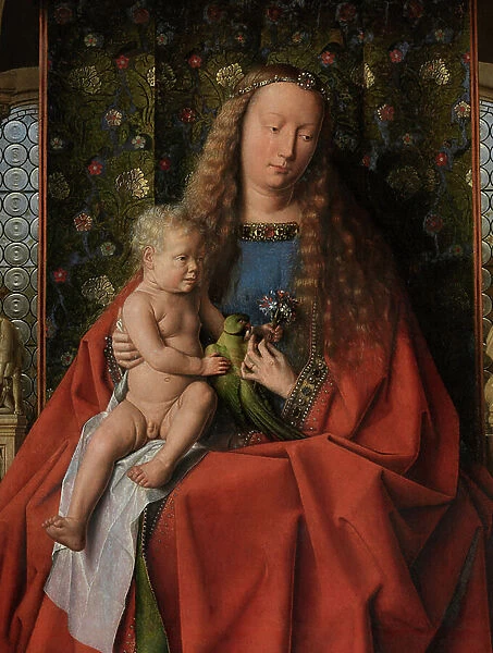Detail from the Virgin and Child with Saints Donatian and George and Canon Joris van der Paele, c. 1436 (oil on wood)