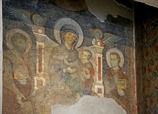 The Virgin and Child between St Cosmas and St Damian (fresco)