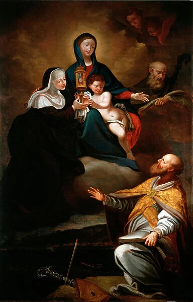 Virgin with child, with st Erasmus of Formia, St Augustine of Hippo and St Clare