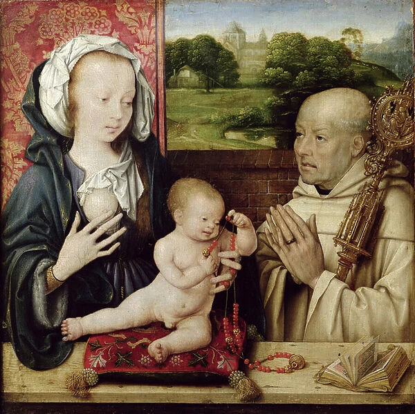 The Virgin and Child worshipped by St. Bernard (oil on panel)