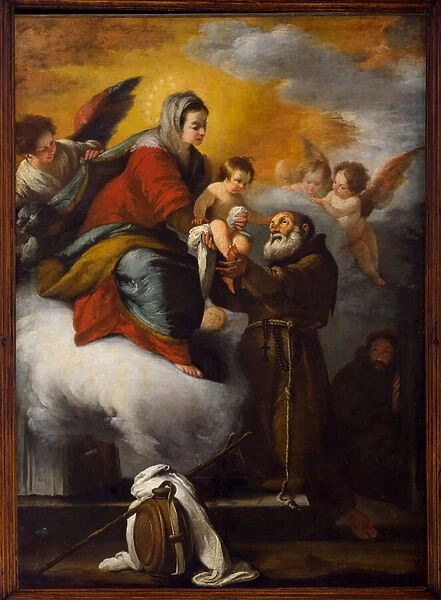 The Virgin gives the Child Jesus to the Blessed Felice of Cantalice (oil on canvas)