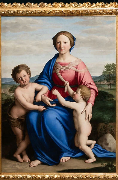 The Virgin Mary with Infant Jesus and Infant St. John, 1650 (oil on canvas)