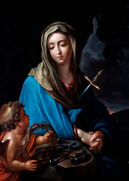 Virgin of Pain Painting by Carlo Dolci (1616-1686) 17th century Rome