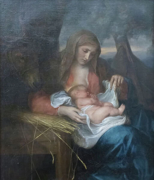 Virgin of the straw, 17th century (oil on canvas)