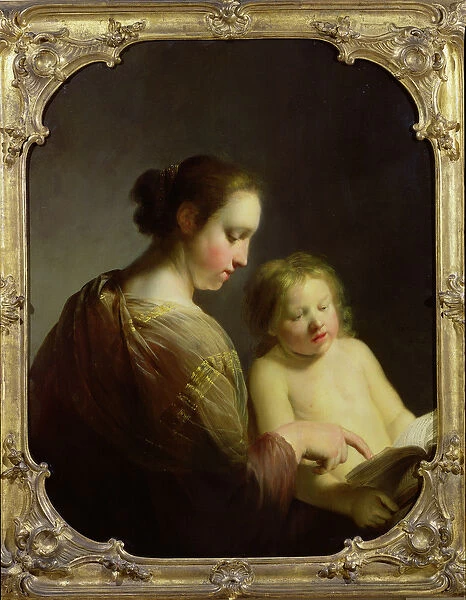 The Virgin Teaching the Infant Christ to Read, c. 1630 (oil on panel)