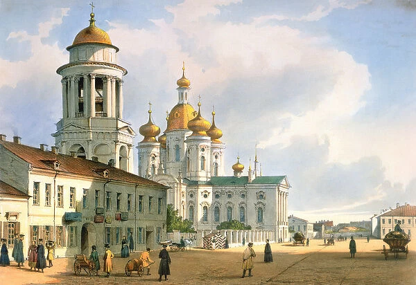 The Virgin of Vladimir Church in St. Petersburg, c. 1840 (colour litho)