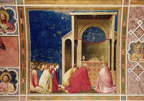 The Virgins Suitors Praying before the Rods in the Temple, c. 1303-05 (fresco)