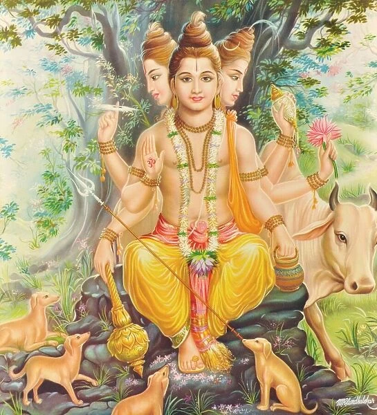 Vishnu (colour litho)