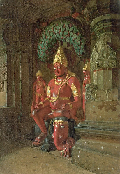 Vishnu Statue in the Indra Temple, 1874 (oil on canvas)