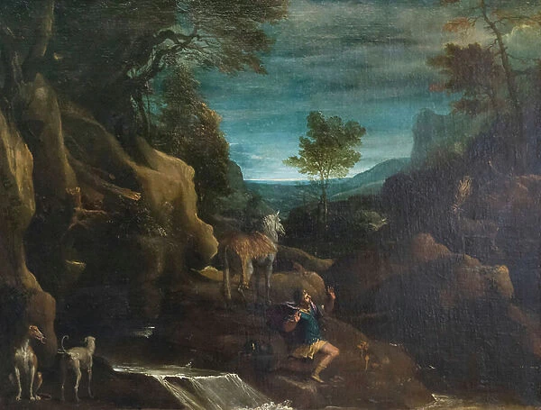 The vision of Saint Eustace, 1585-86, Annibale Carracci (oil on canvas)