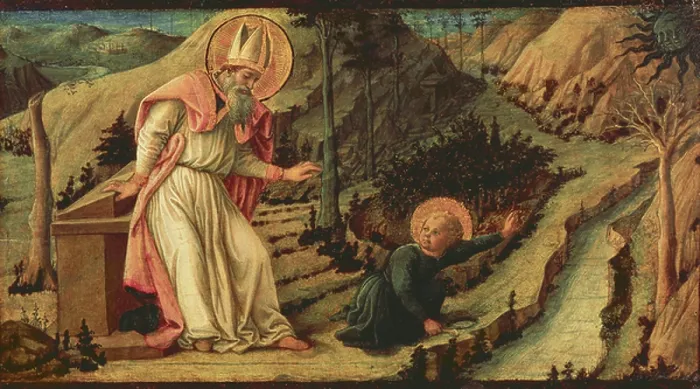 Framed Print : The Vision of St. Augustine, c.1460 (tempera on panel)