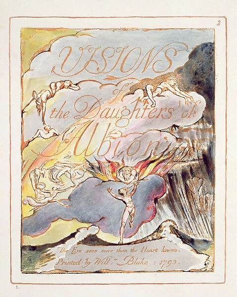 Visions of the Daughters of Albion: Title Page, designed in 1793, completed c