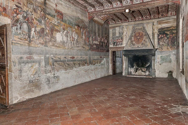 Visit of Christian I of Denmark to Bartolomeo Colleoni, Hall of Honour, 1474 (fresco)