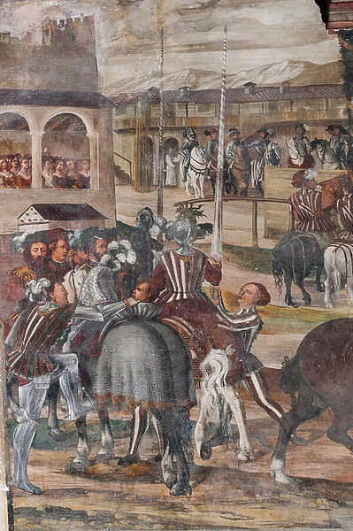Detail of the Visit of Christian I of Denmark to Bartolomeo Colleoni, Hall of Honour, 1474 (fresco)