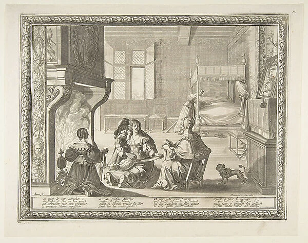 Visit of the Nursemaid, 1633 (etching)