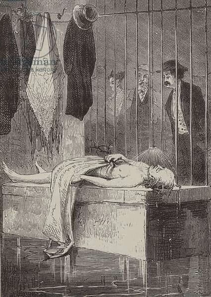Visit to the Paris morgue (engraving)