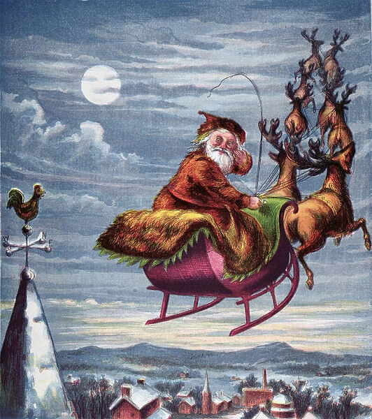 Visit of St. Nicholas, illustration from Aunt Louisas big Picture Series