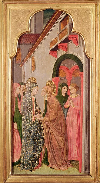The Visitation, from an altarpiece depicting scenes from the life of the Virgin, c