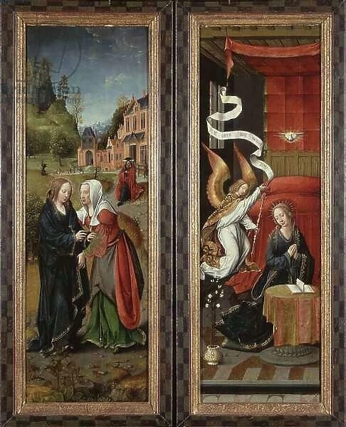 The Visitation and Annunciation (oil on panel)