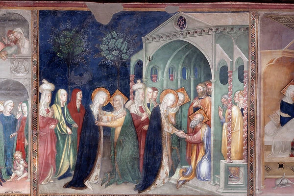 The visitation of Mary to st Elizabeth and st Zachary (Fresco, 1416)