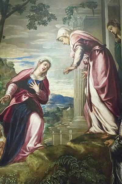 Visitation with St Joseph and St Zacharias, 1550 circa, (oil on canvas)