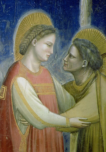 The Visitation, detail of the Virgin embracing St. Elizabeth, c