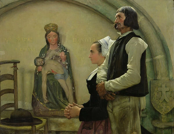 Visiting the Virgin of Benodet, 1898 (oil on canvas)
