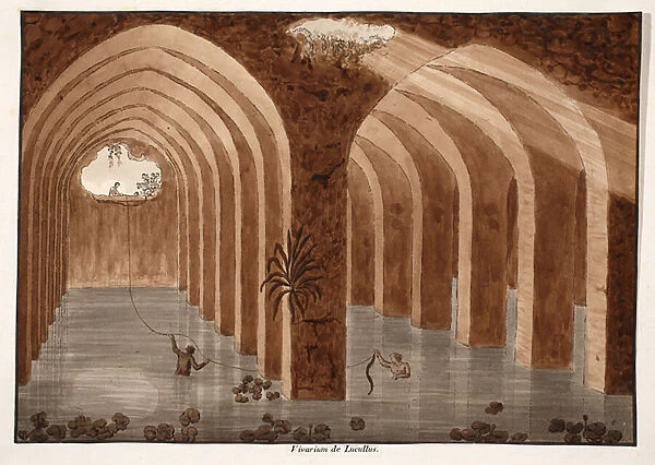 The Vivarium of Lucullus, 1833 (etching with brown wash)