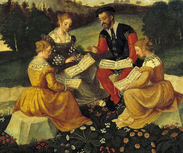 The vocal concert Painting of the Italian School. 16th century