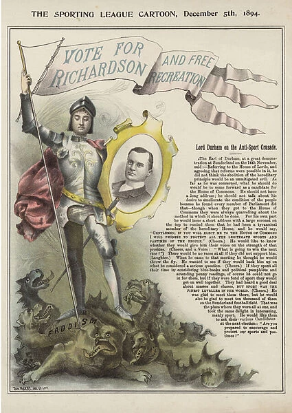 Vote for Richardson (coloured lithograph)