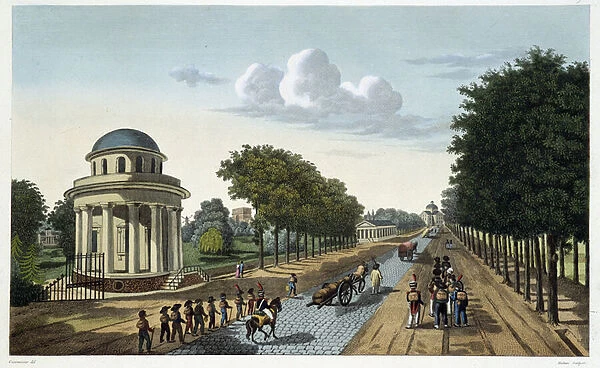 Vue du jardin de Monceau - in 'Vues de Paris'by Courvoisier, 1827