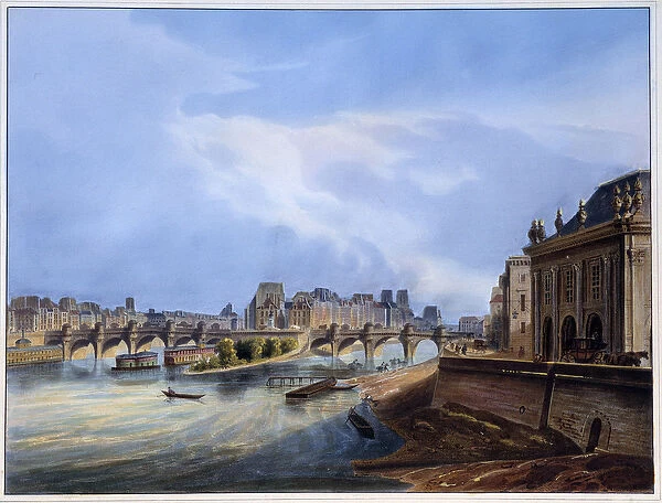 Vue du Pont Neuf - in 'Paris en 1837'by Arnout
