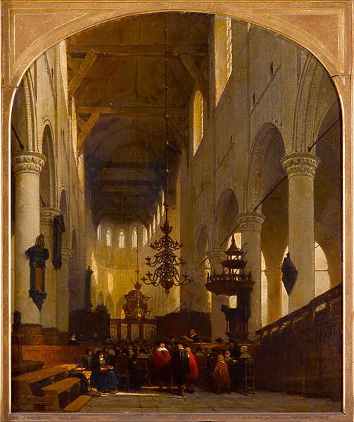'Vue de l eglise Saint-Pierre de Leyde, Pays-Bas'(The Pieterskerk in Leiden) Peinture de Johannes Bosboom (1817-1891) 1868 - Oil on canvas Dim 121, 3x108 cm Gemeentemuseum Den Haag