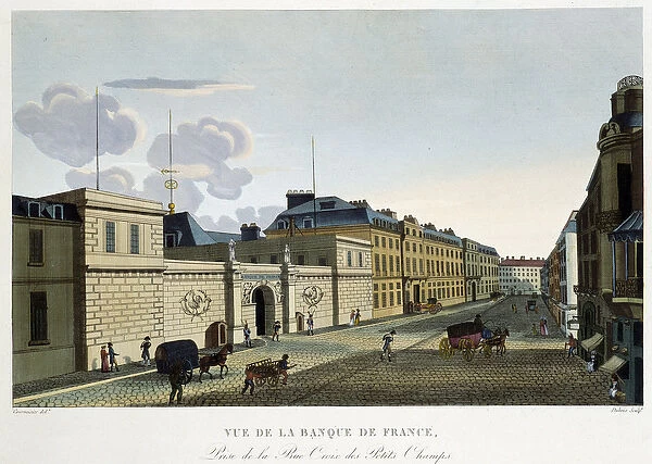 Vue de la Banque de France - in 'Vues de Paris'by Courvoisier