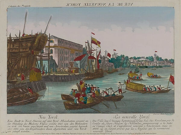 Vue de la Nouvelle Yorck, 1776 circa (engraving, coloured)